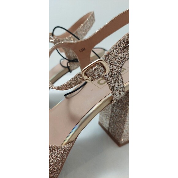Pop Women's Size 10 M Cultured Heeled Sandals Gold tone Glitter Sparkles 10M - Picture 6 of 13